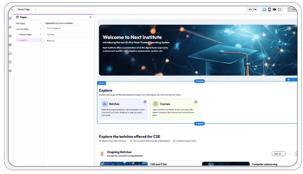 Create, Manage & Scale Courses & Batches Effortlessly