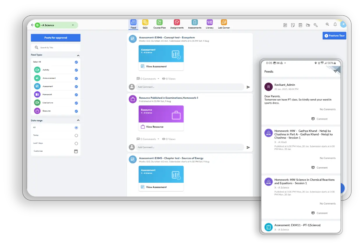 Integrated Feed for Classroom Updates