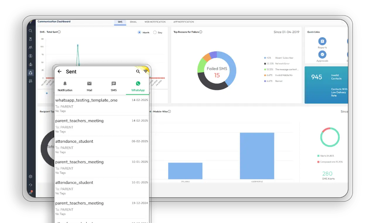 Built-in chat, announcements & notifications